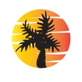 Summer tree palm logo icon vector template Royalty Free Stock Photo