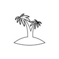 palm tropical tree set icons black silhouette illustration isolated on white Royalty Free Stock Photo