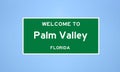 Palm Valley, Florida city limit sign. Town sign from the USA.