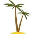 Palm vector coconut beach tree isolated illustration