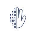 Palm vein scan RGB color icon