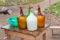 Palm wine in bottles