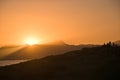 Palma bay with sun setting Royalty Free Stock Photo