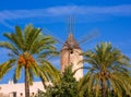 Palma de Majorca windmills wind mill in Mallorca Royalty Free Stock Photo