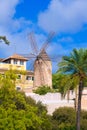 Palma de Majorca windmills wind mill in Mallorca Royalty Free Stock Photo