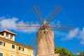 Palma de Majorca windmills wind mill in Mallorca Royalty Free Stock Photo