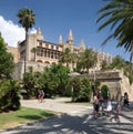 Palma de Mallorca Cathedral and Almudaina Palace Royalty Free Stock Photo