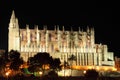 Palma de Mallorca cathedral by night Royalty Free Stock Photo