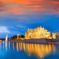 Palma de Mallorca Cathedral Seu sunset Majorca Royalty Free Stock Photo