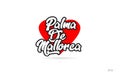 palma de mallorca city design typography with red heart icon log