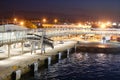 Palma de Mallorca commercial and passengers docks at port during night Royalty Free Stock Photo