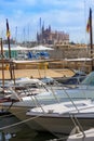 Palma de Mallorca port marina Majorca Cathedral Royalty Free Stock Photo