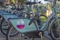 Bicycles of the public rental company Bicipalma parked