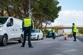 Guardia Civil control on highway Royalty Free Stock Photo