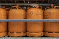 Delivery truck of butane gas cylinders of the company Repsol Royalty Free Stock Photo