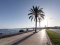 Coastline promenade in summer sunny day, Palma de Mallorca, Spain