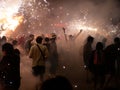 The crowd having fun in the night of San Juan 2022 in Palma de Mallorca