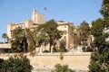 Palma de Mallorca, Spain - March 24, 2019 : side view of the Royal Palace Almudaina