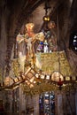 Palma de Mallorca, Spain - 10 Nov 2022: Gaudi designed Altar in the Palma Seo Cathedral Basilica