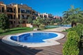 Pool area in a residential building complex in Cala Blava