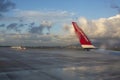 Ryanair jetliner being loaded with suitcases