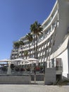 Fontanellas Playa hotel with tourists sunbathing