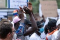 Black people clapping at the anti-racism protest