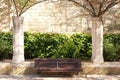 Palma Mallorca almudaina kings palace garden park bench scene Royalty Free Stock Photo