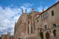 Palma, Mallorca, Balearic Islands, Spain. February 10, 2024 - Large Gothic church on the seashore in Palma de Mallorca Royalty Free Stock Photo