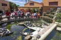 Visitors watching turtles pond Marineland Royalty Free Stock Photo