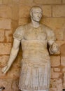 Palma, Spain - 8 November, 2022: Statues of Julius Ceasar and Roman emperors at Castell de Bellver, Palma de Mallorca