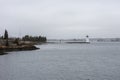 Palmer Island lighthouse and Fairhaven waterfront