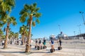 Palmeral de las sorpresa promenade in seaport. Malaga, Andalusia Royalty Free Stock Photo