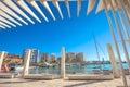 Palmeral de las sorpresa promenade in seaport. Malaga, Andalusia