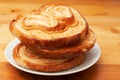 Palmier pastries on plate Royalty Free Stock Photo