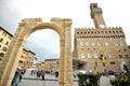 Palmira arch tribute in the center of Florence , Italy