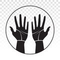 Palmist / palmistry with two human hands flat icon fo apps or websites