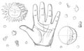 Palmistry, fortune telling Royalty Free Stock Photo