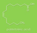 Palmitoleic acid omega-7 fatty acid molecule. Skeletal formula. Royalty Free Stock Photo