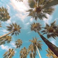 Palms Against Sky - Low Angle View. Generative AI Royalty Free Stock Photo