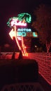 Palms motel light sign Portland Oregon hotel downtown neon Royalty Free Stock Photo