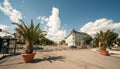 Palms in the old town center of Varna in Bulgaria