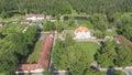 Palmse manor air museum, aerial view on a sunny summer day, Estonia Royalty Free Stock Photo