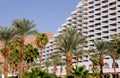 Palmtrees and Hotel Royalty Free Stock Photo