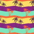 Palm Tree Summer Colorful Seamless Pattern
