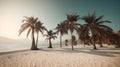 Palmy Trees and a Sandy Beach Bring Blissful Moments Royalty Free Stock Photo