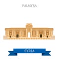 Palmyra in Syria vector flat attraction travel Asia landmarks