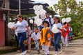 Inhabitants of the town participating in the peace march