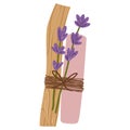 Palo Santo Incense with Rose Quartz and Lavender.Vector Hand Drawn Cartoon Royalty Free Stock Photo