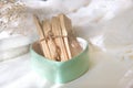 Palo Santo tree sticks. Holy wood or sacred wood, Bursera graveolens. Mental health and meditation concept Royalty Free Stock Photo